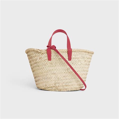 teen triomphe celine classic panier in palm leaves and calfskin|TEEN CELINE CLASSIC PANIER in Palm leaves and Calfskin.